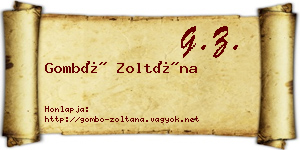 Gombó Zoltána névjegykártya