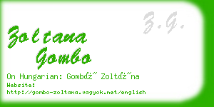 zoltana gombo business card